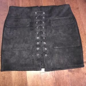 SHEIN Black Criss-Cross Skirt